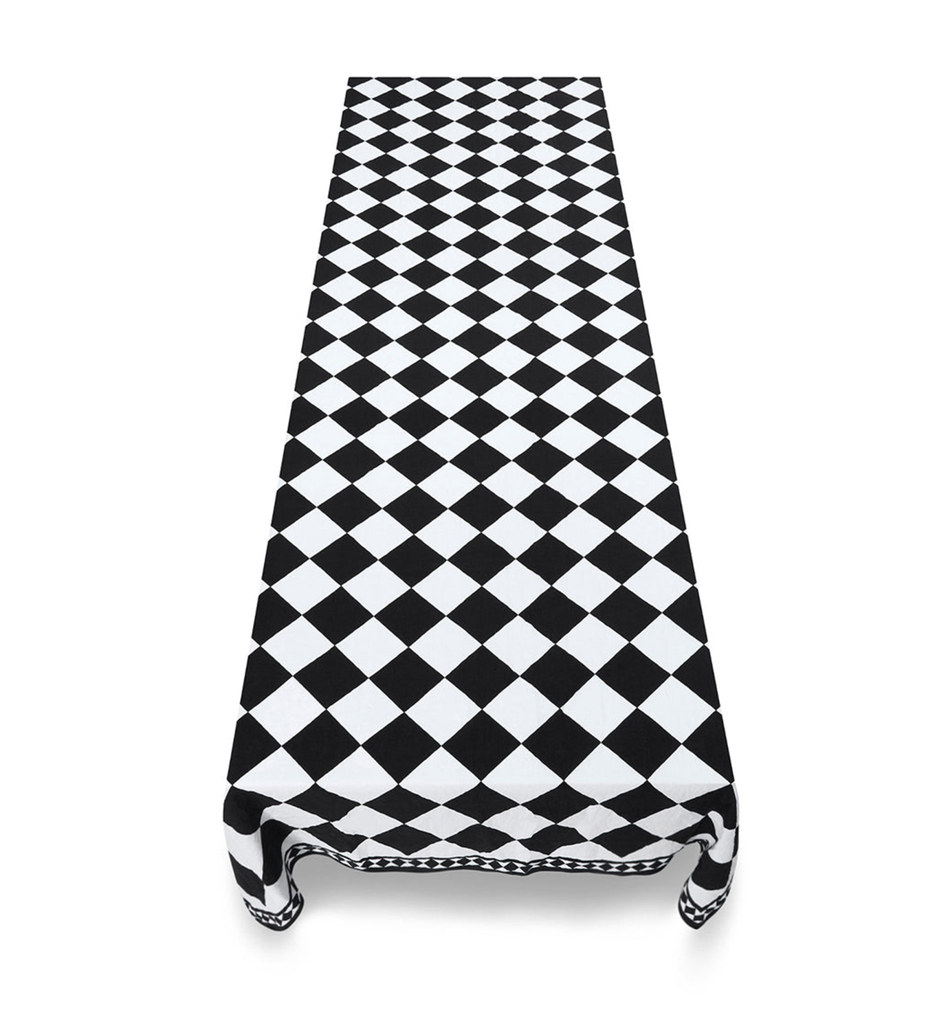 S&B  x Claridge Black Check Tablecloth 165x300cm